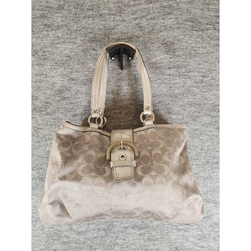 Coach L1178-F18912 Grey Canvas with Silver Hardware 4.5 x 9.5 x 13.5 inches